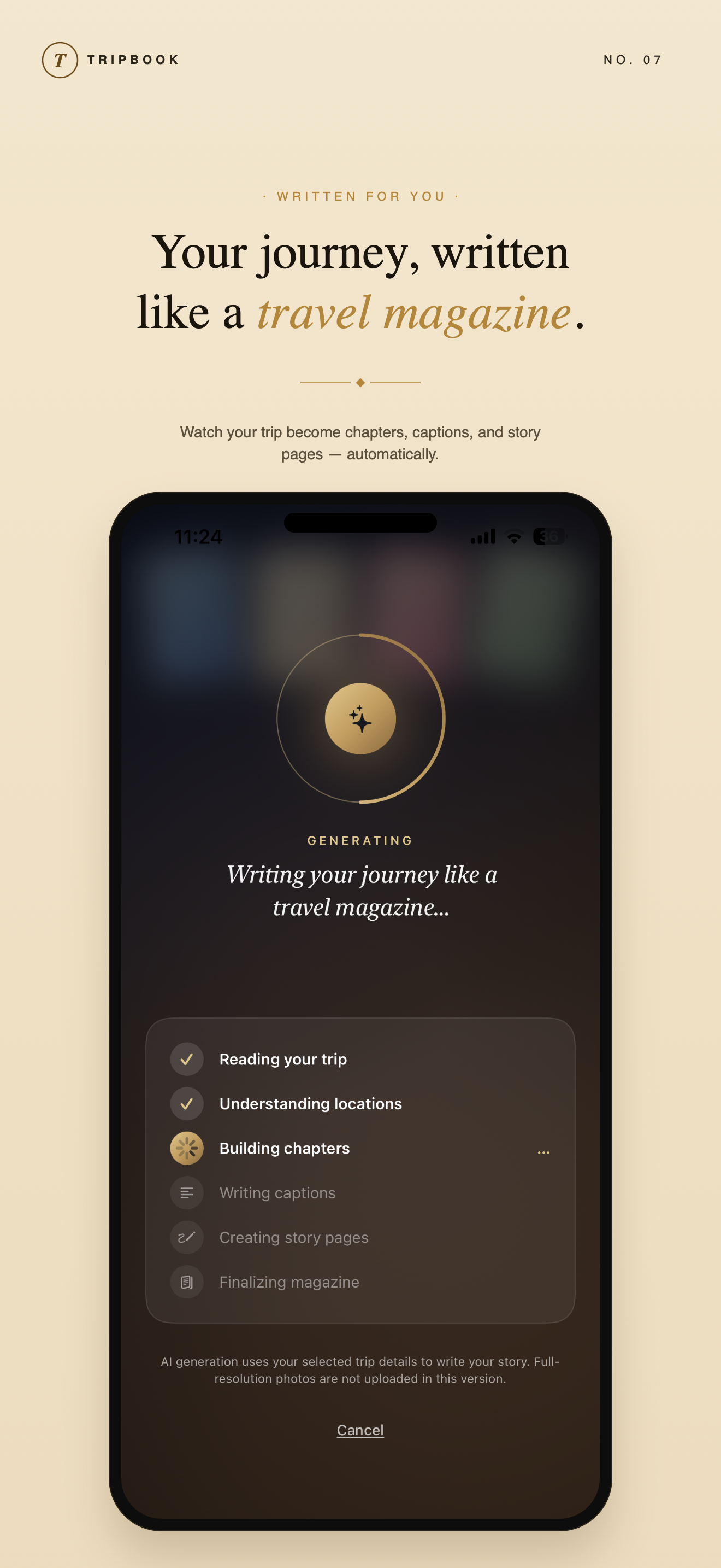 AI generating your travel magazine